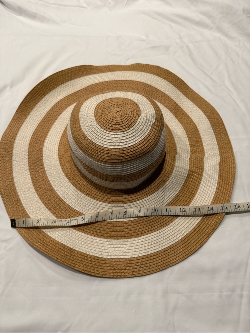 Target Brown and Cream Wide Brim Straw Sun Hat